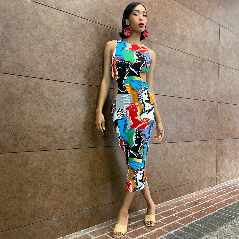 Maxi Abstract Cut Out Dress